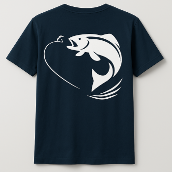 Maglietta Flumen Spinfly Navy | T-Shirt 100% Cotone Fronte/Retro