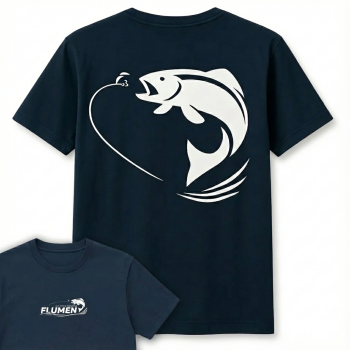 Maglietta Flumen Spinfly Navy | T-Shirt 100% Cotone Fronte/Retro