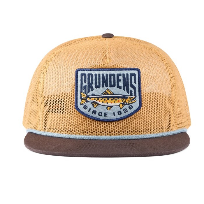 Grundéns Trout Patch Trucker Whiskey Brown – Cappellino Pesca Trota
